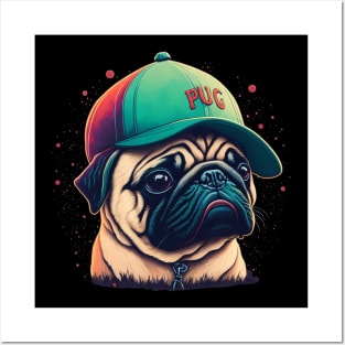 Pug baseball Posters and Art